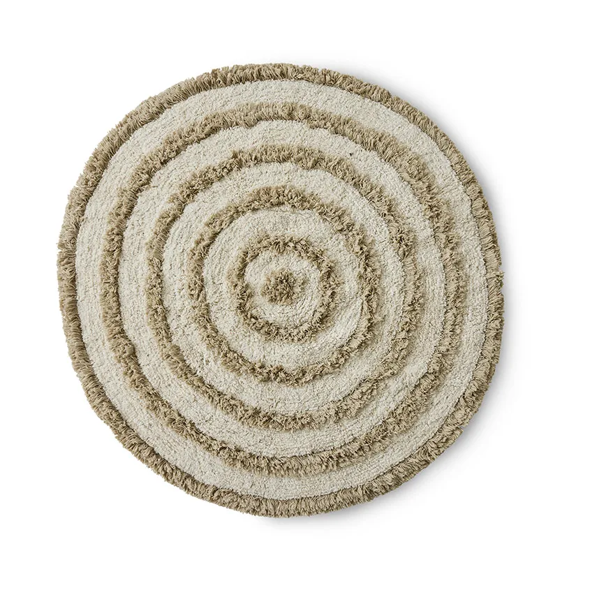HKliving HK Living badeværelsesmåtte Ø120 cm Creme