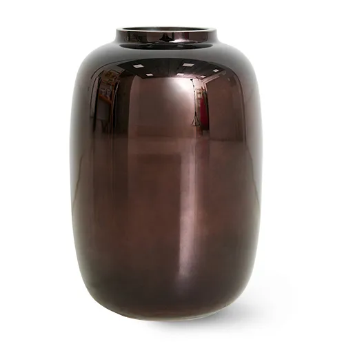 Hkliving glasvas chrome 20,2 cm, Brown metallic