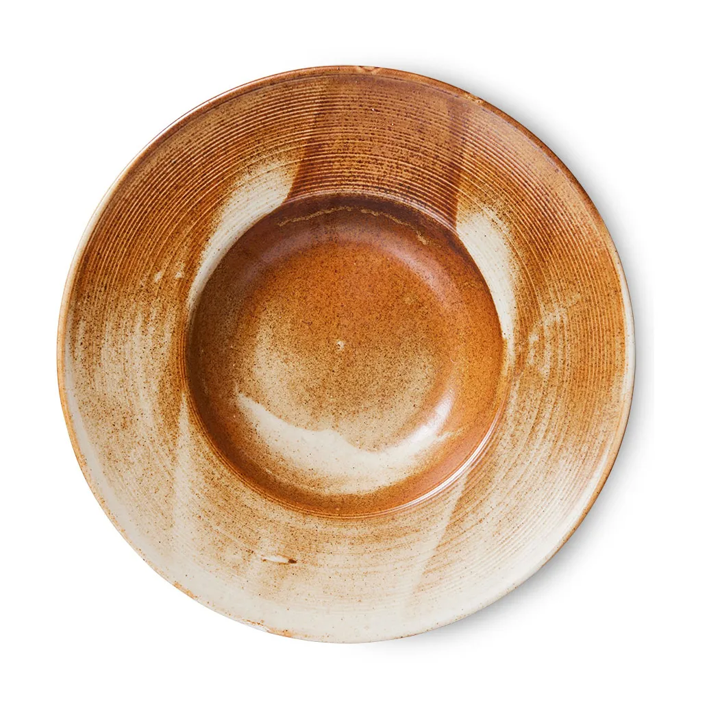 HKliving Home Chef pastatallrik &Oslash;28,5 cm Rustic cream-brown