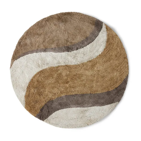 Natural waves badrumsmatta Ø120 cm, Natural multicolours