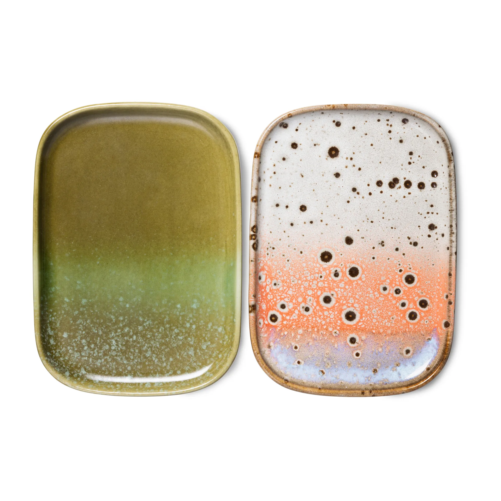 HKliving Petit plateau 70's lot de 2 Asteroids / Grass