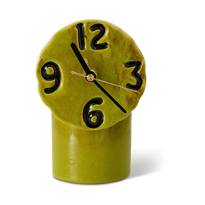 HKliving Retro keramik ur 18 cm Olive