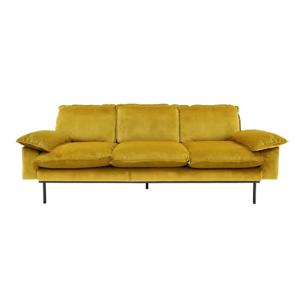Retro soffa 3-sits, ochra