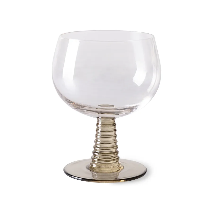 HKliving Swirl Vinglas Lav 35 cl Ø10x12 cm Grøn