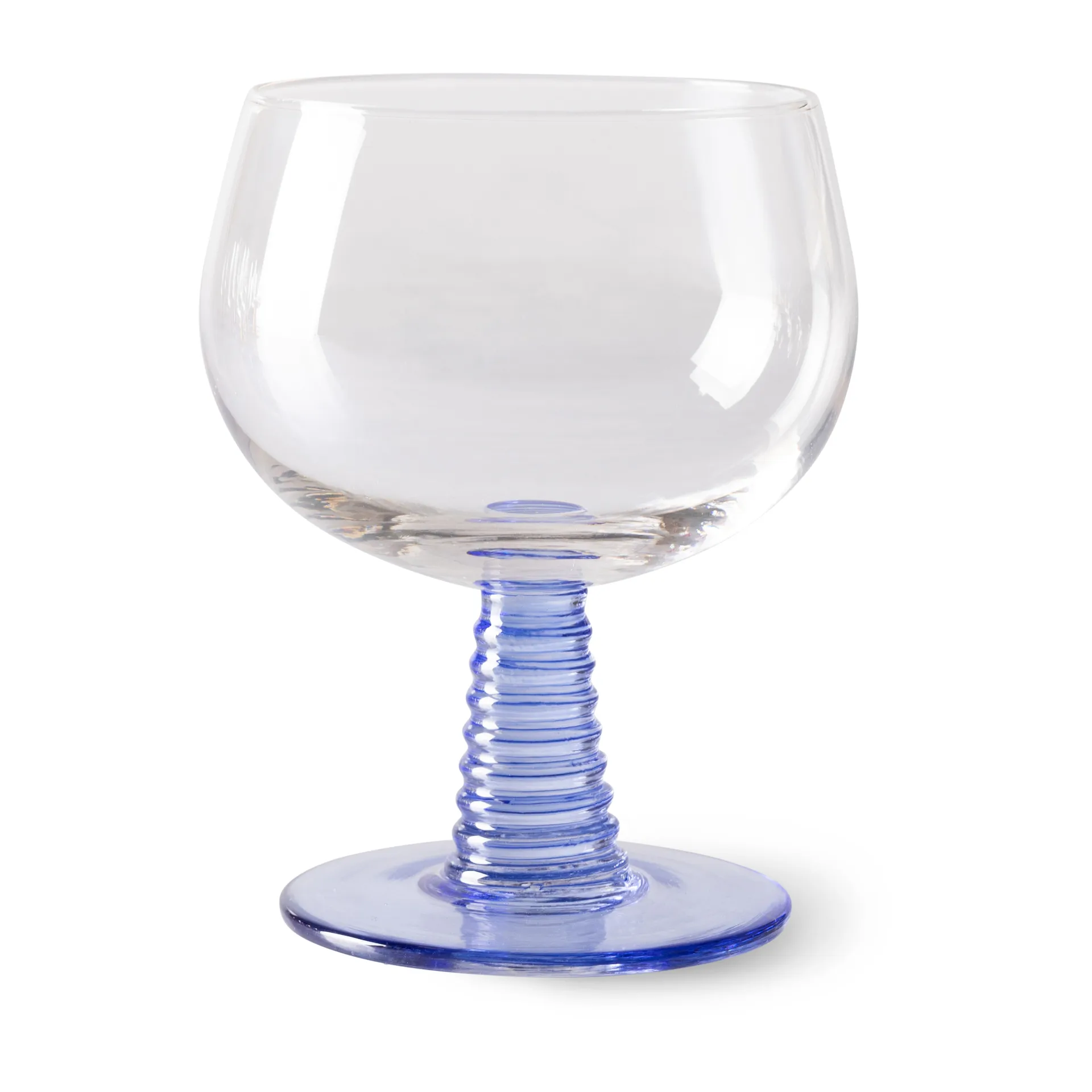 HKliving Swirl vinglas lavt Blue