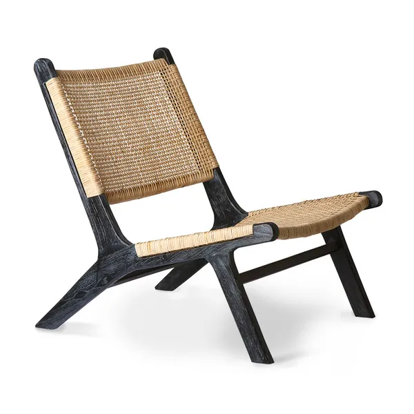 Webbing loungestol 64x75 cm, Svart-natur
