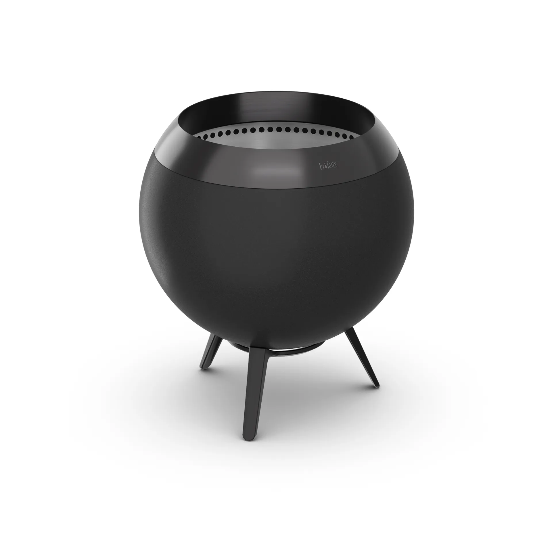 Höfats MOON 45 ildsted All black, lavt stativ