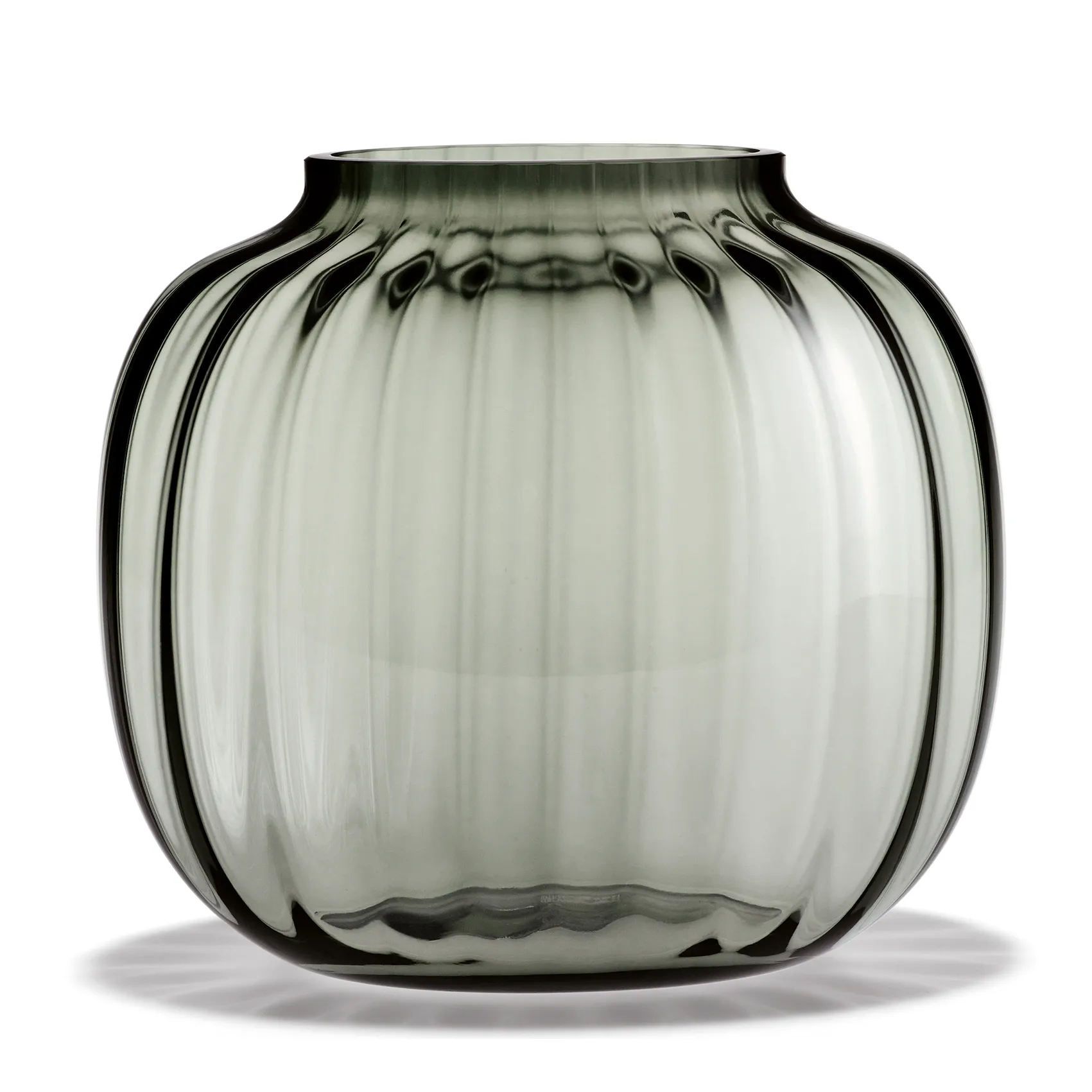 Holmegaard - Primula Oval Vase, smoke, 17,5 cm