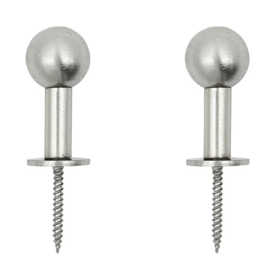 Ball krok 2-pack, Silver finish, Ø4x2 cm