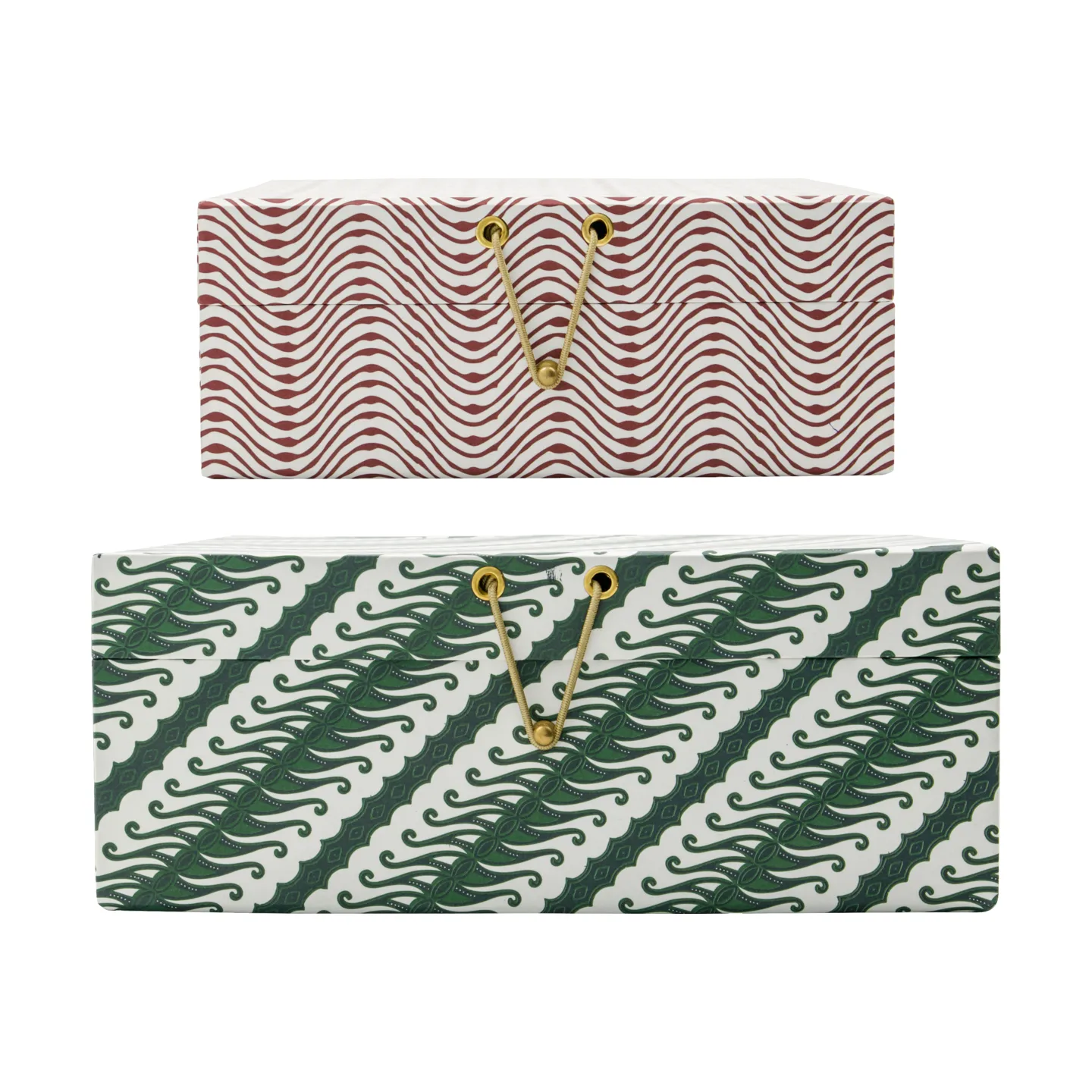 House Doctor Boîtes de rangement Keep rouge-vert 2 pièces