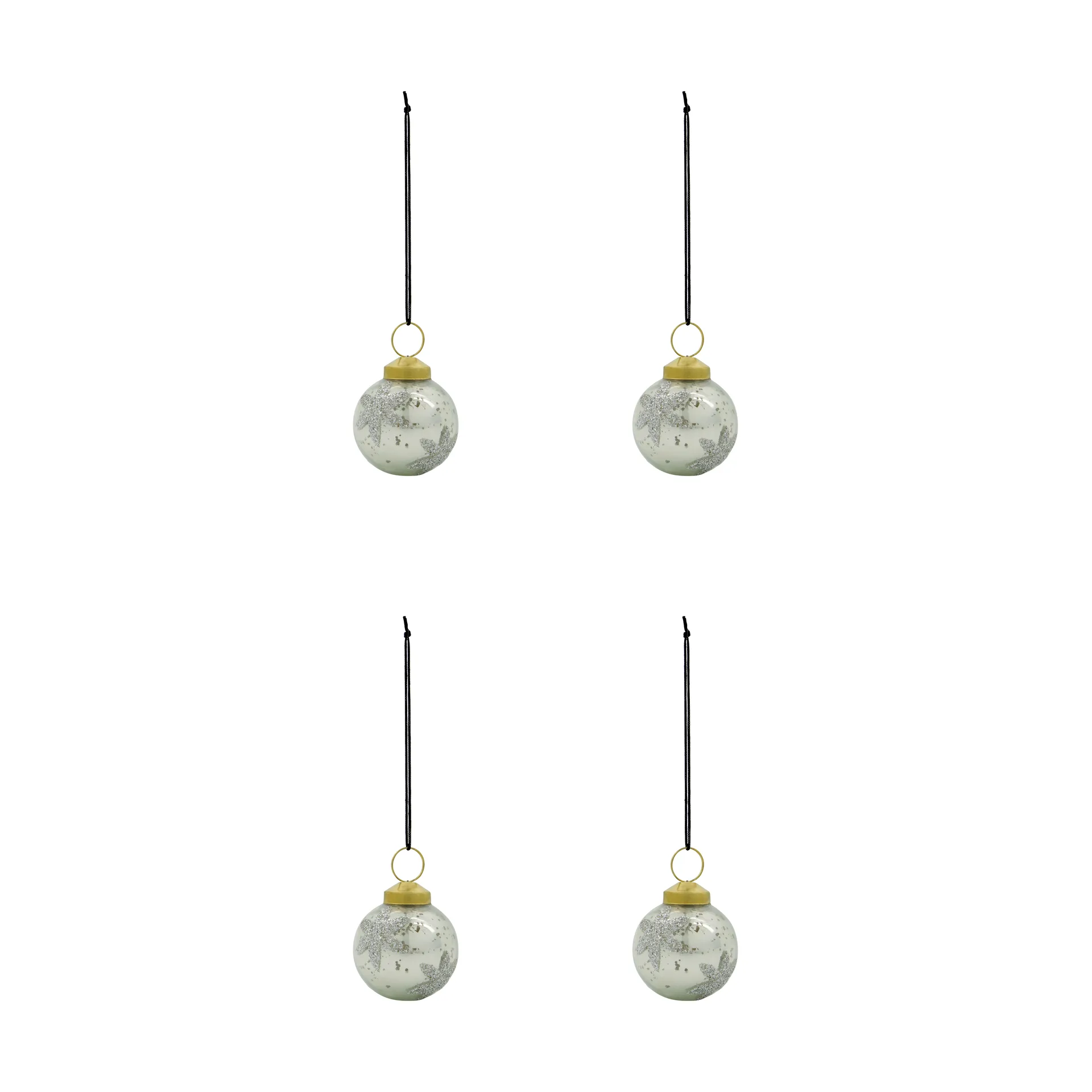 House Doctor Boule de Noël Fiore lot de 4 Bleu clair