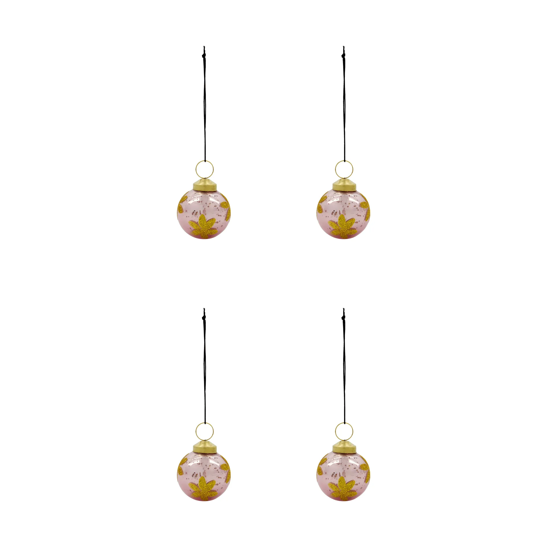 House Doctor Boule de Noël Fiore lot de 4 Rose