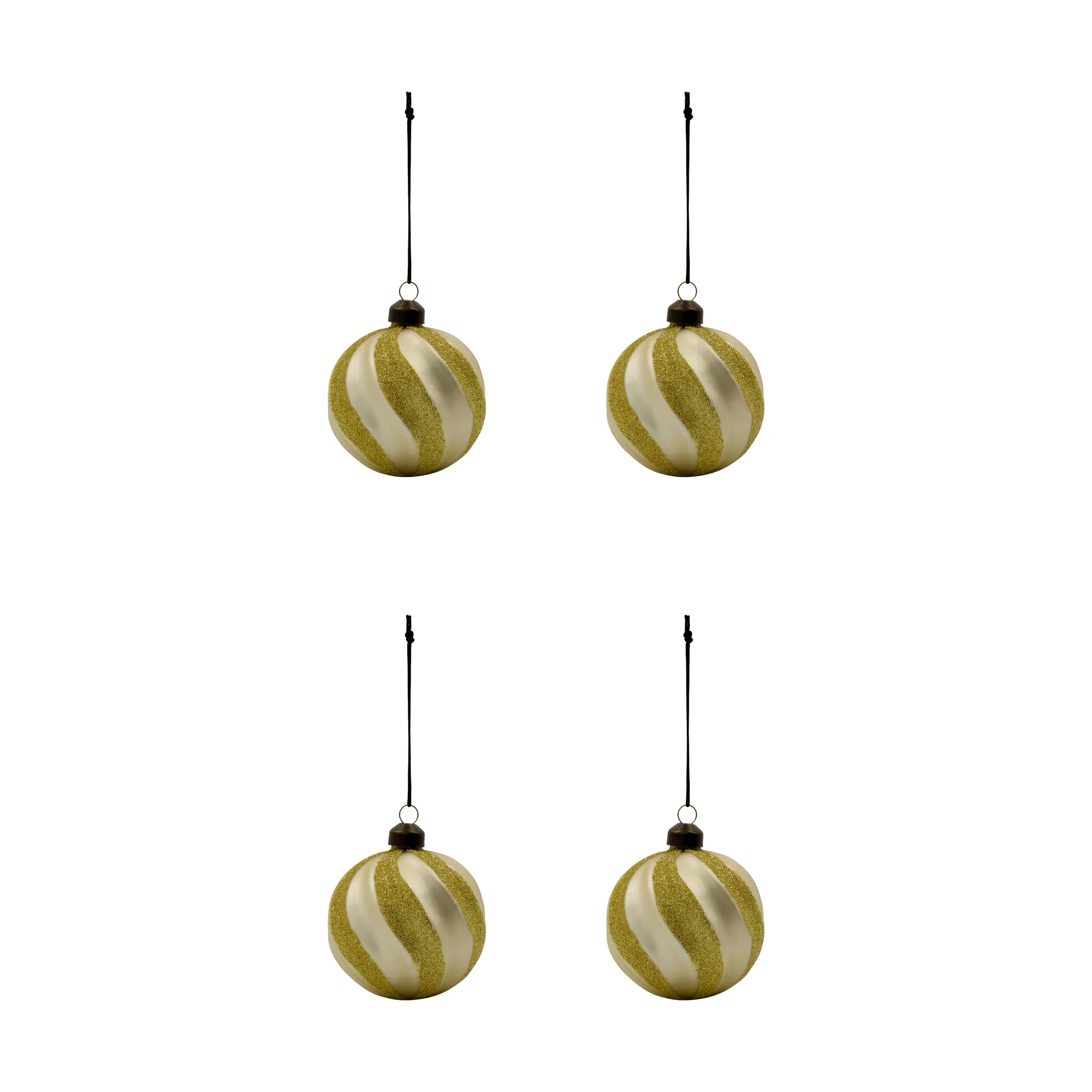 House Doctor Boule de Noël Swirl lot de 4 Champagne-or