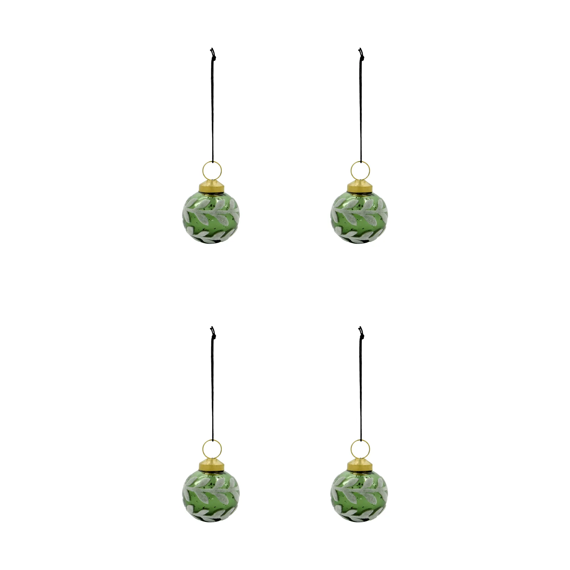 House Doctor Boule de Noël Vellu lot de 4 Vert