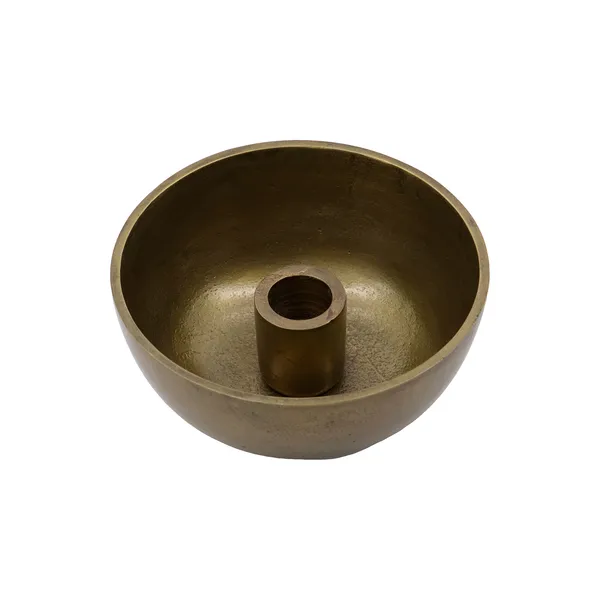 Crown ljusstake Ø13 cm, Antik mässing
