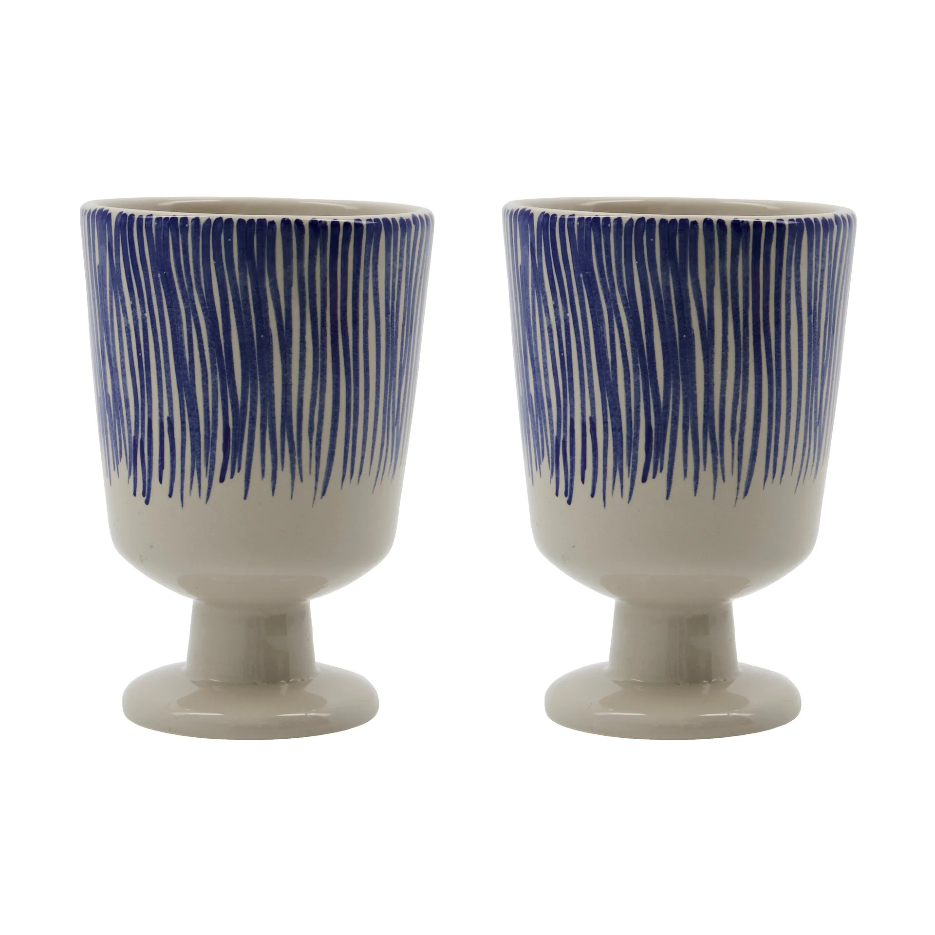 House Doctor Diva mugg p&aring; fot 25 cl 2-pack Off white-Bl&aring;