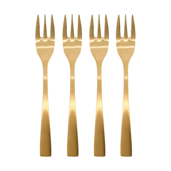 Golden tårtgaffel 4-pack, Gyllene