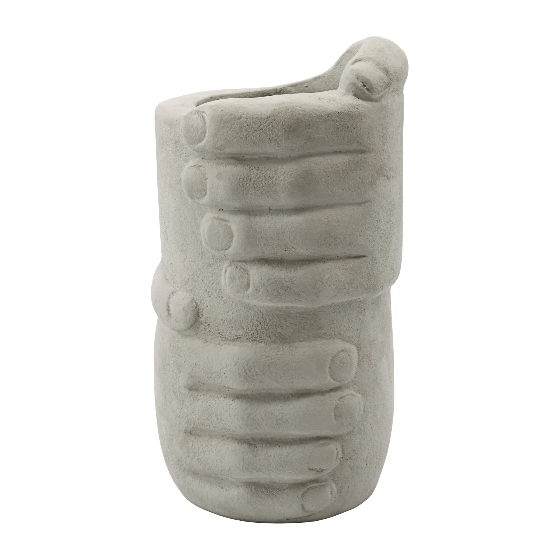 Penneholder House Doctor Handy til skrivebord i lertøj grå-brun Ø10 x H18 cm