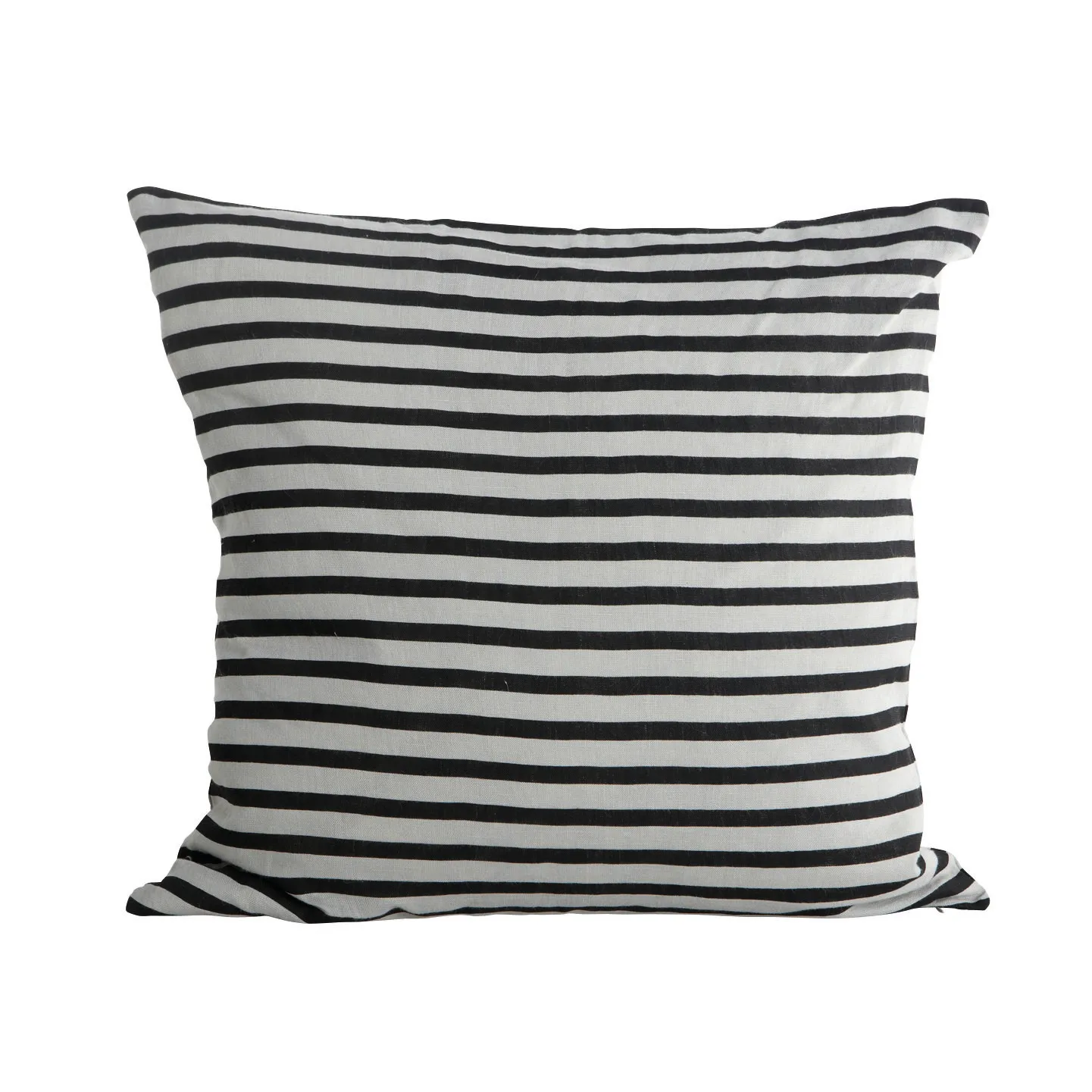 Pudebetræk House Doctor Stripe 50x50 cm i 100% hør sort/grå striber