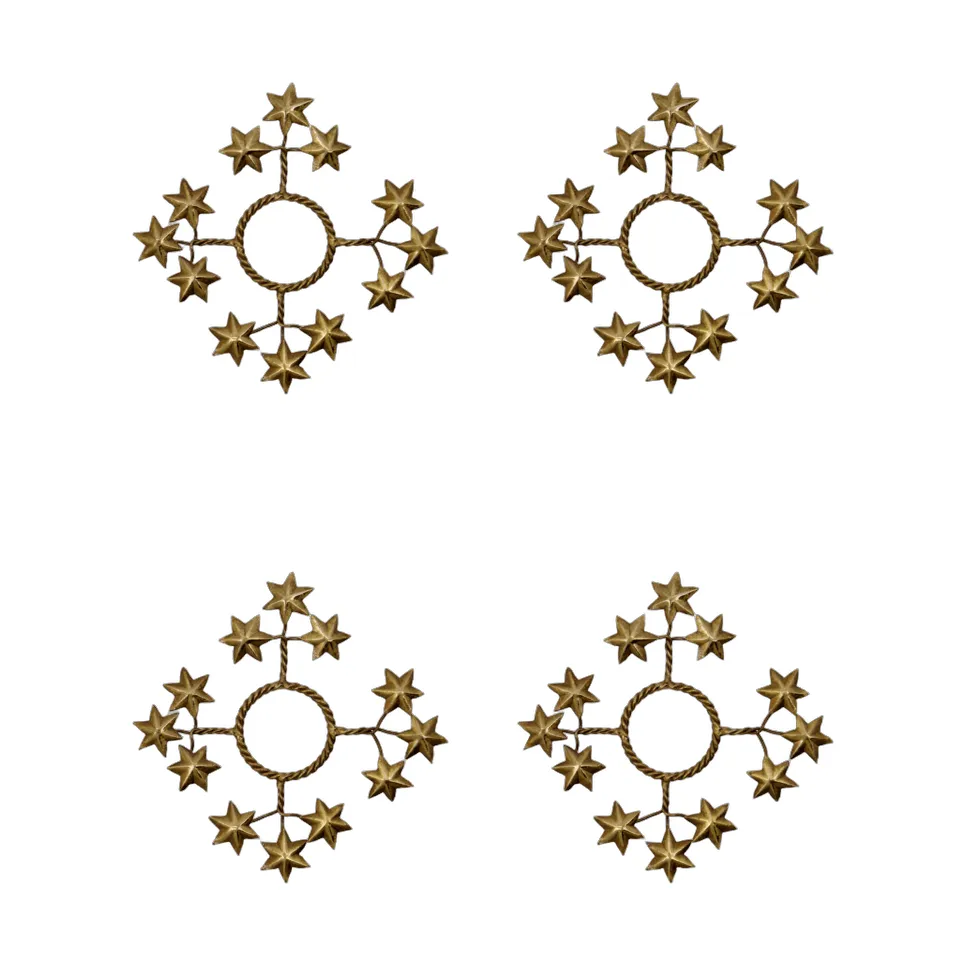 House Doctor Manchettes pour bougies Star lot de 4 Doré