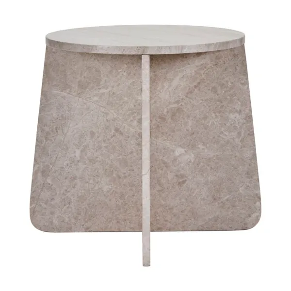 Marb sidobord 48x48x40 cm, Beige
