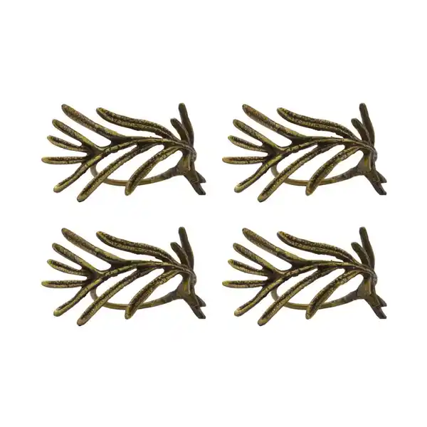 Mistle servettring 4-pack, Antik mässing