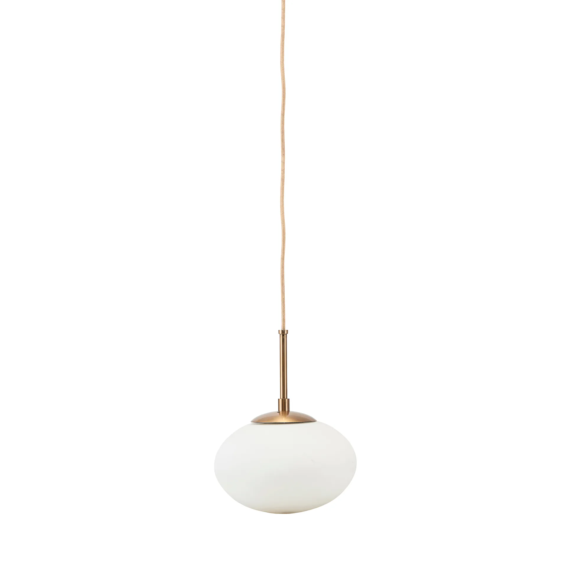 Pendellampe / loftlampe House Doctor Opal Ø22 H17 cm hvid opalglas & messing metal håndlavet med 2,5 m ledning