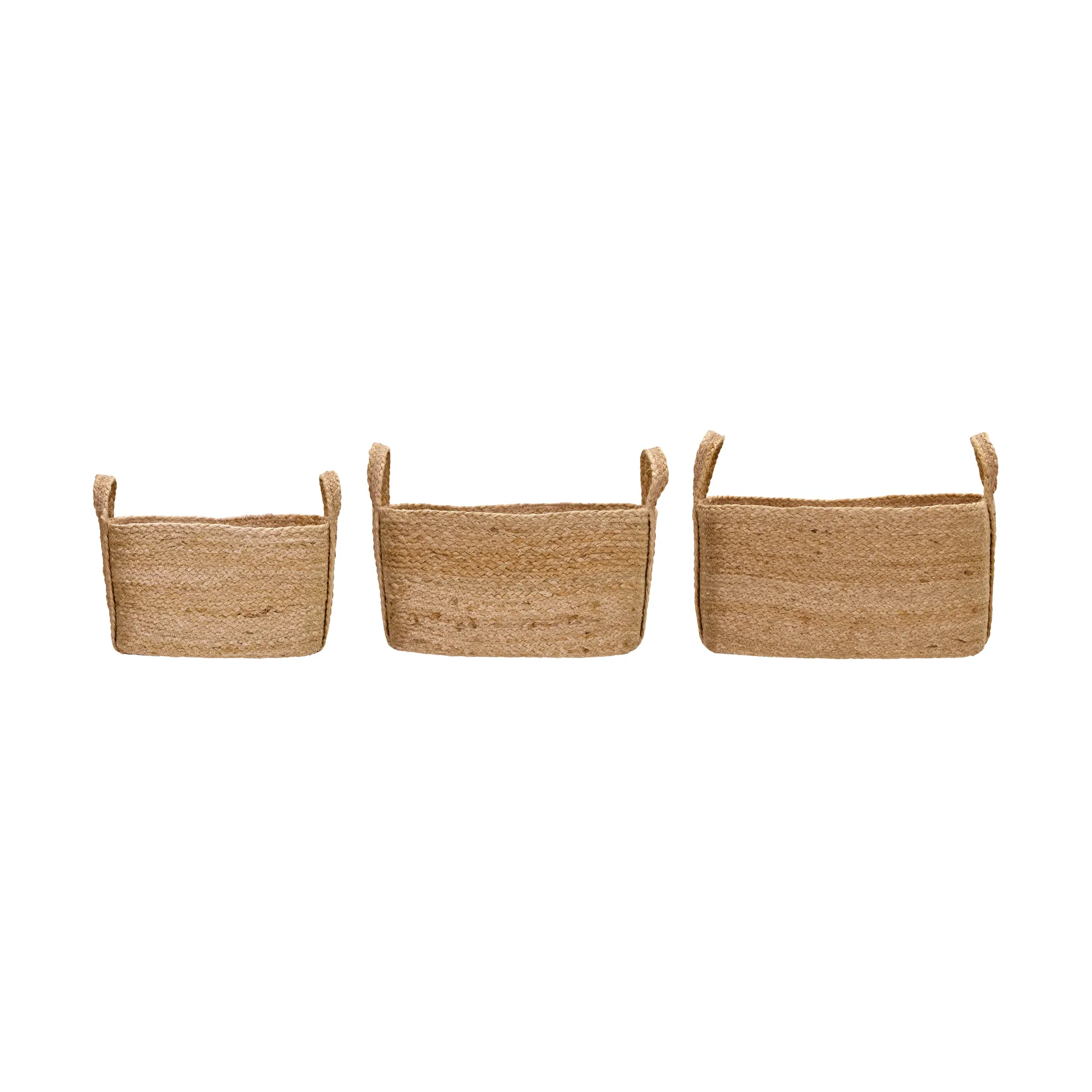 House Doctor Panier de rangement Stella bas, lot de 3 Naturel