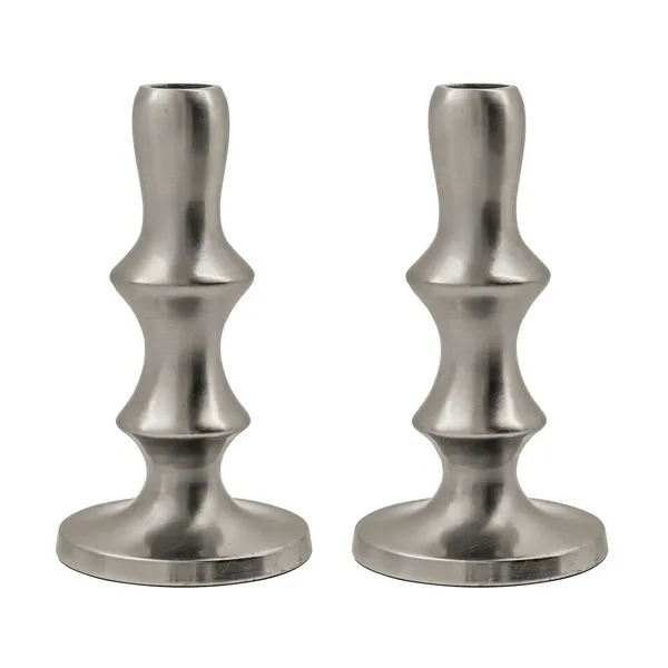 Reese ljusstake 2-pack, Silver finish