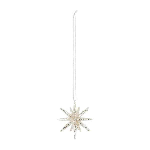 Spike julhänge Ø7,5 cm, Silver-glitter