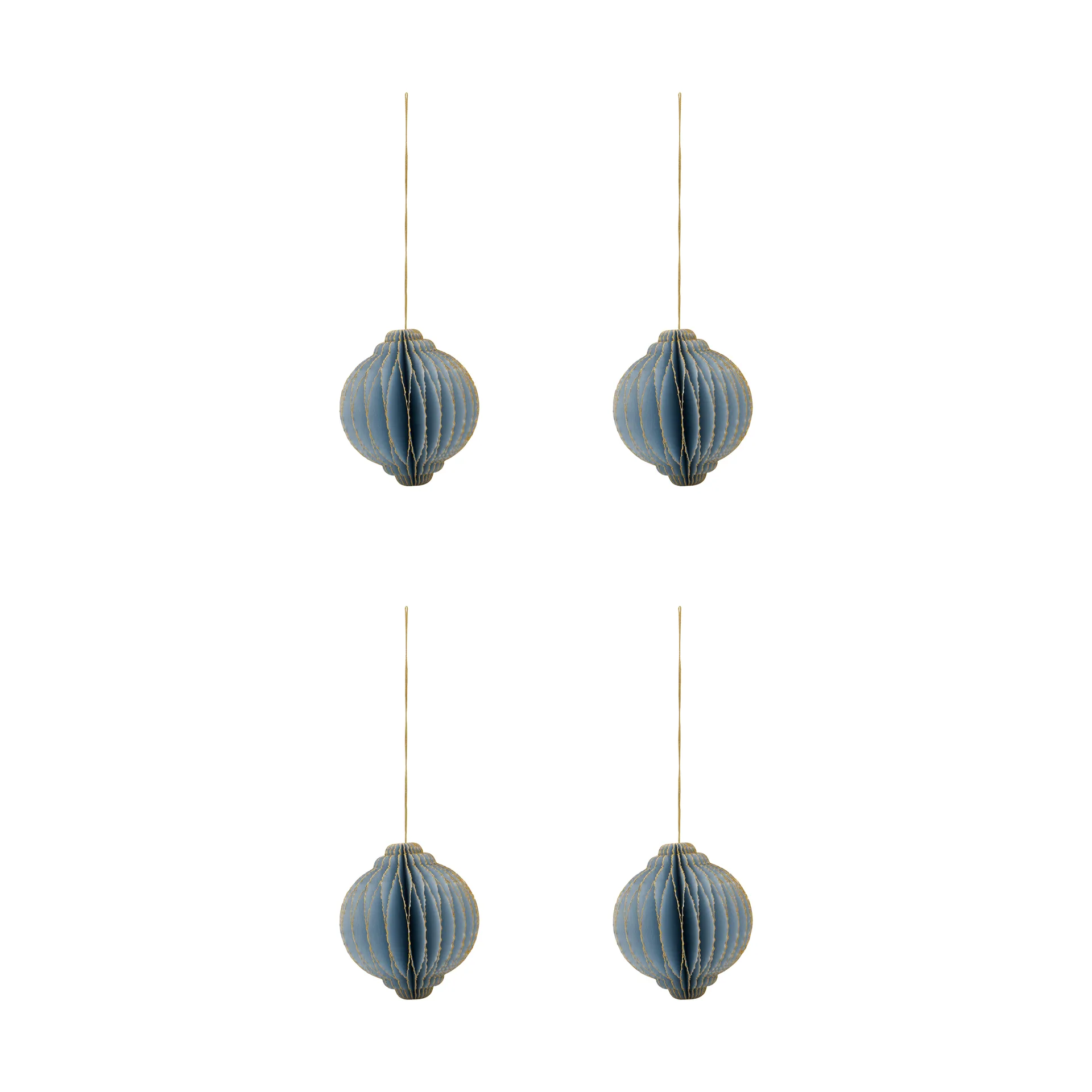 House Doctor Suspension de Noël Alsta lot de 4 Bleu clair, Ø8 cm