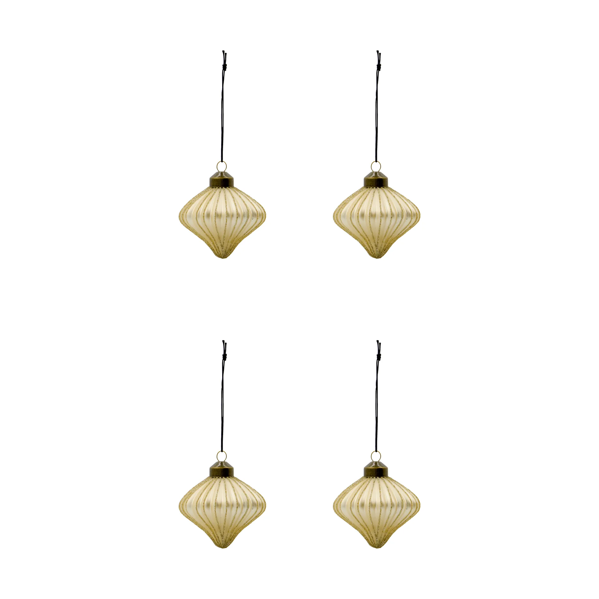House Doctor Suspension de Noël Spin lot de 4 Champagne
