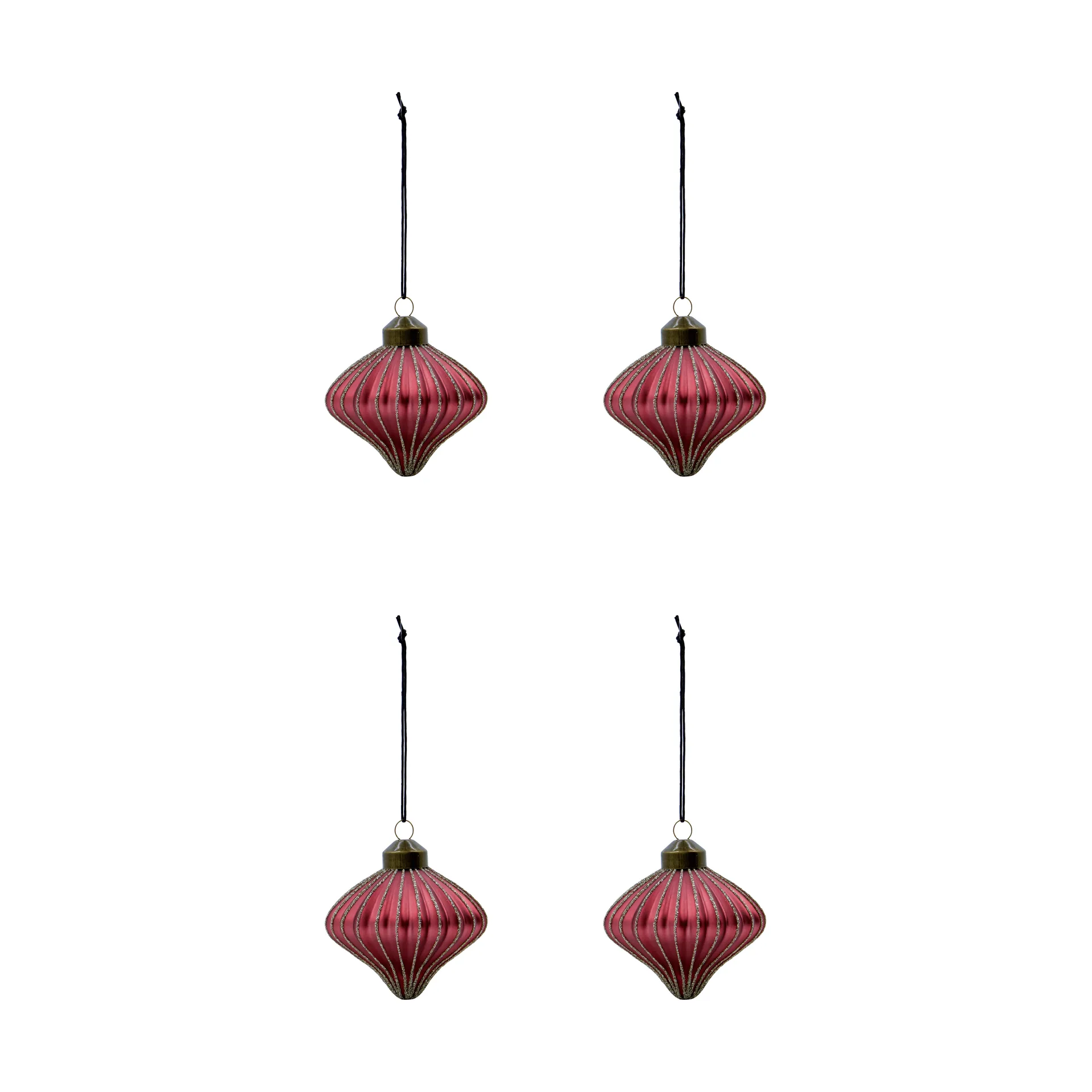 House Doctor Suspension de Noël Spin lot de 4 Rouge poussiéreux