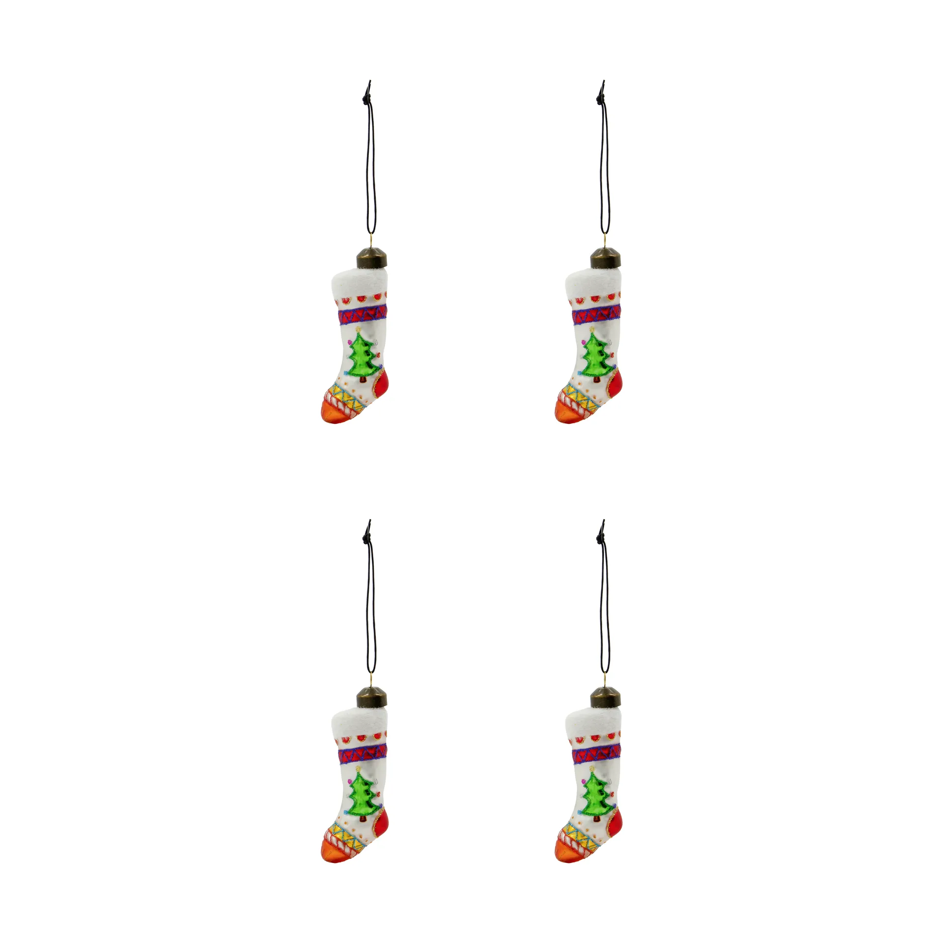 House Doctor Suspension de Noël Stok bas de Noël lot de 4 Rouge, blanc