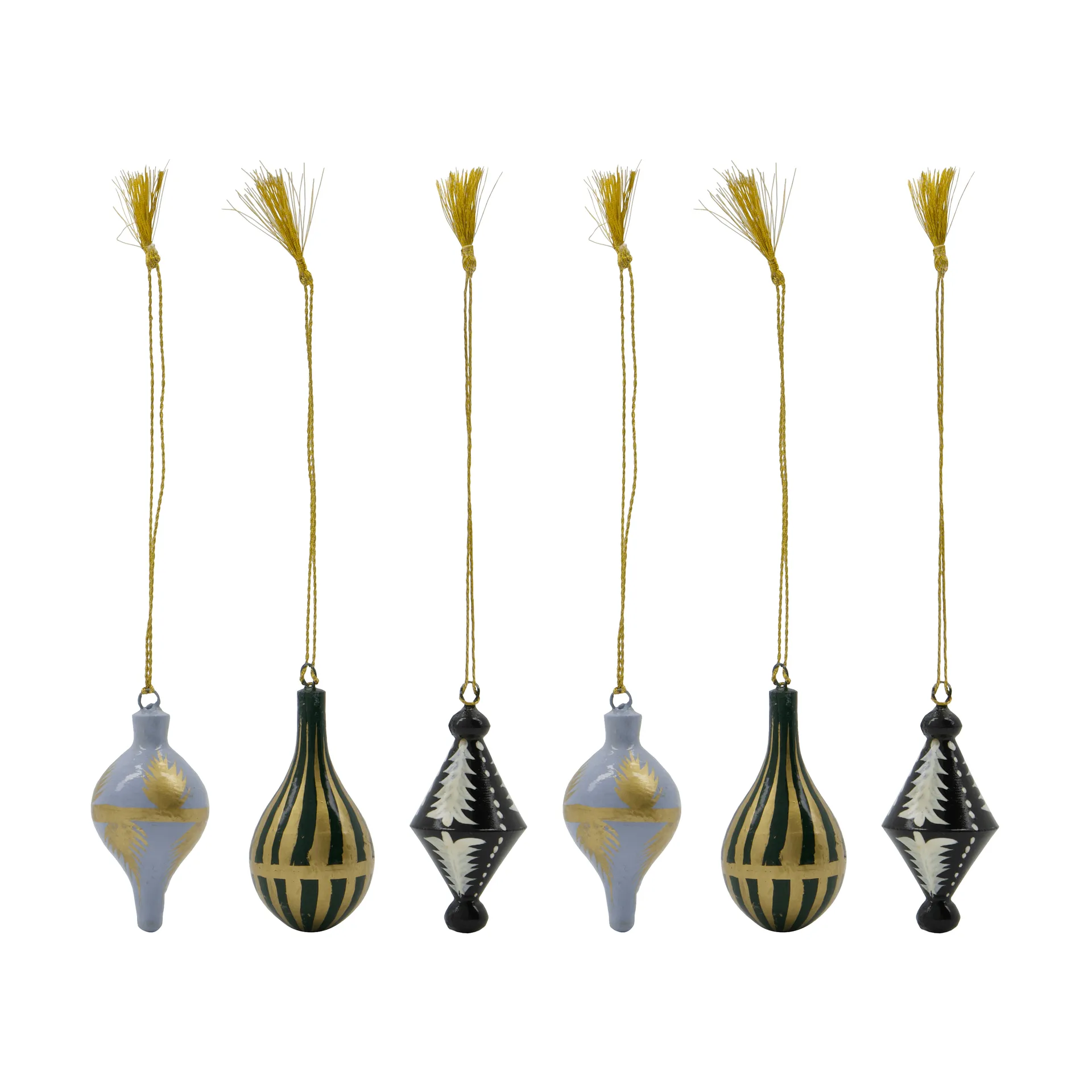 House Doctor Suspensions de Noël Stero 6 pièces Noir, blanc, or, bleu, vert