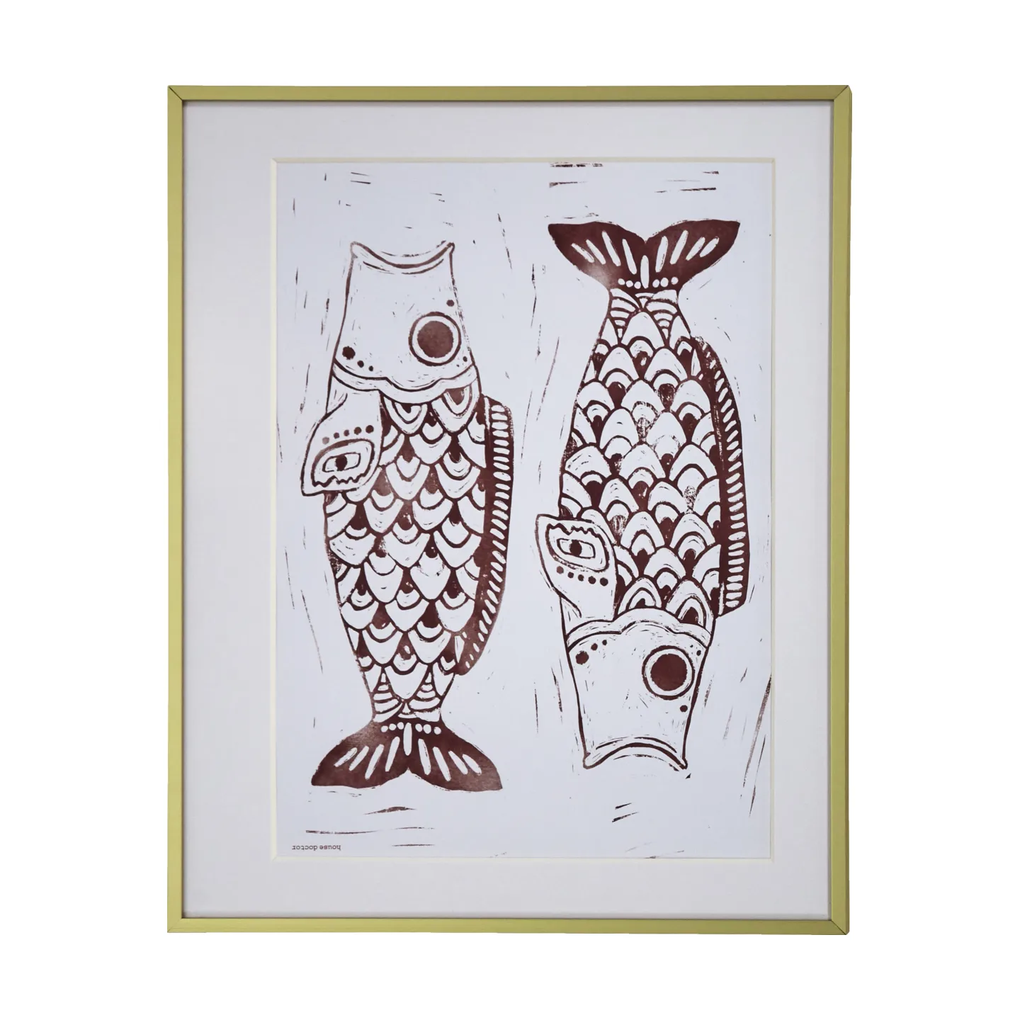 House Doctor Tableau Fish wall art cm Burgundy