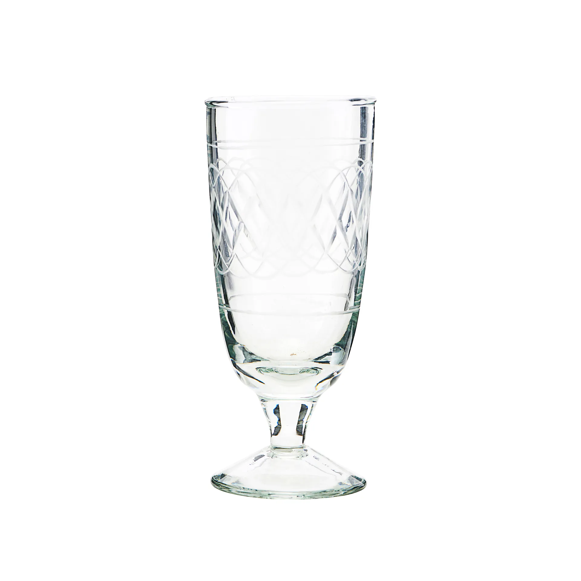 Drikkeglas House Doctor Vintage champagneglas Ø6,5Ã15 cm klart glas med dekorativt mønster og kort stilk