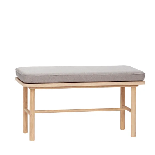 Bänk med kudde 40x85 cm, Natur