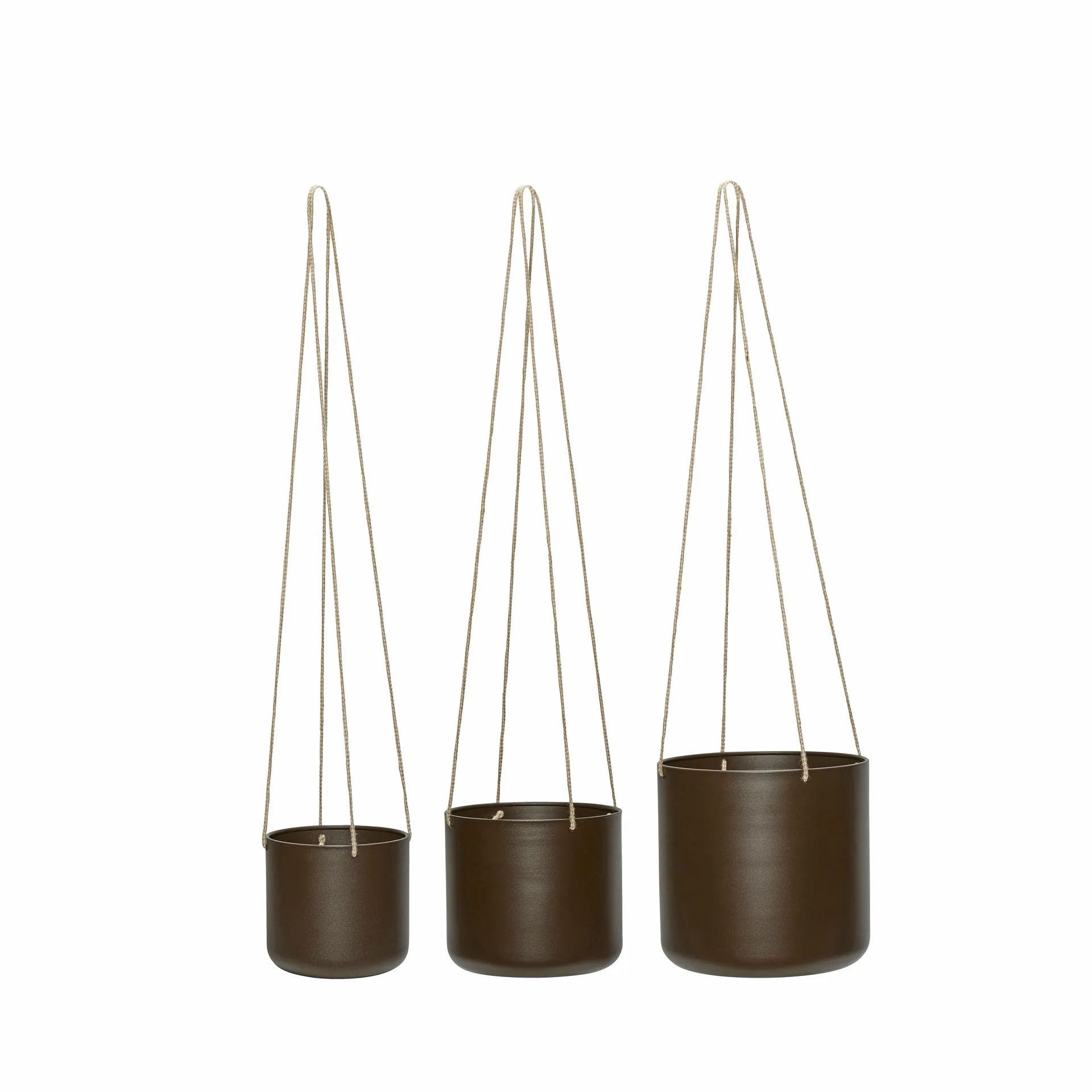 H&uuml;bsch Bloom h&auml;ngkrukor 3-pack Brun