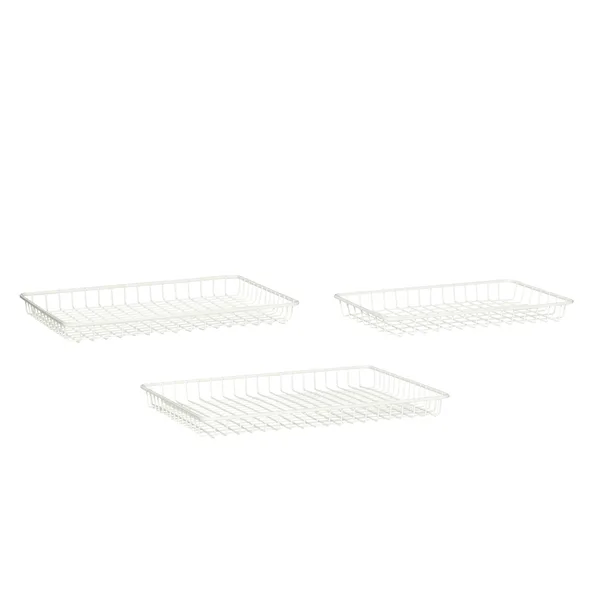 Bricka 3-pack, Vit-metall
