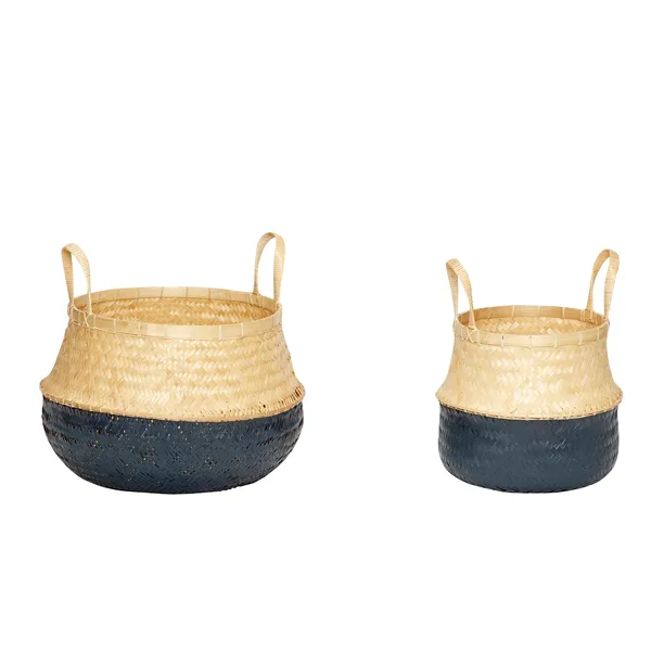 Hübsch korg 2-pack, Grå-natur