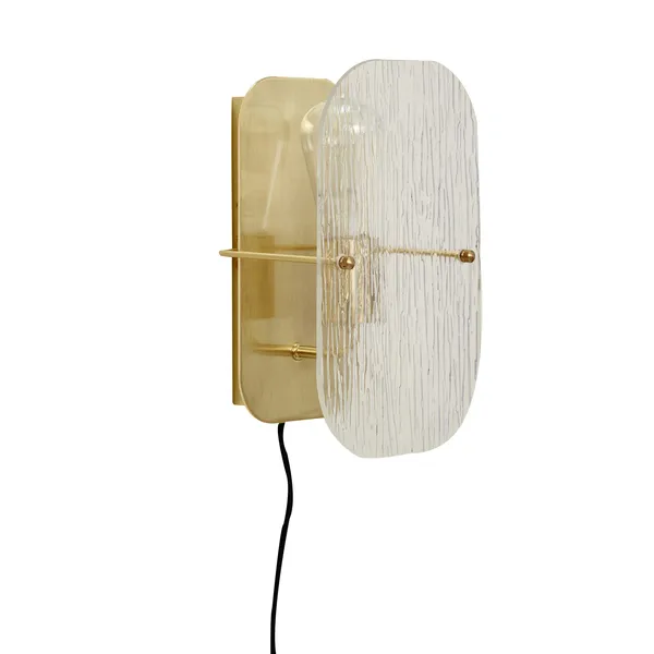 Hübsch vägglampa 20x30 cm, Mässing-glas