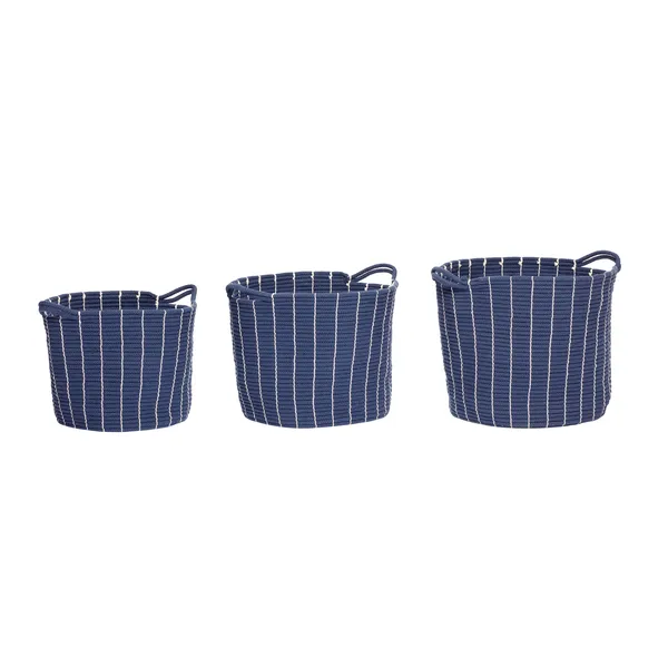 Korg bomull med handtag 3-pack