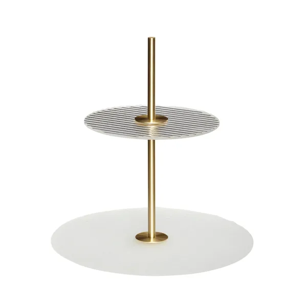 Ripple tårtfat Ø30 cm, Glas-metall-frosted-klar-mässing