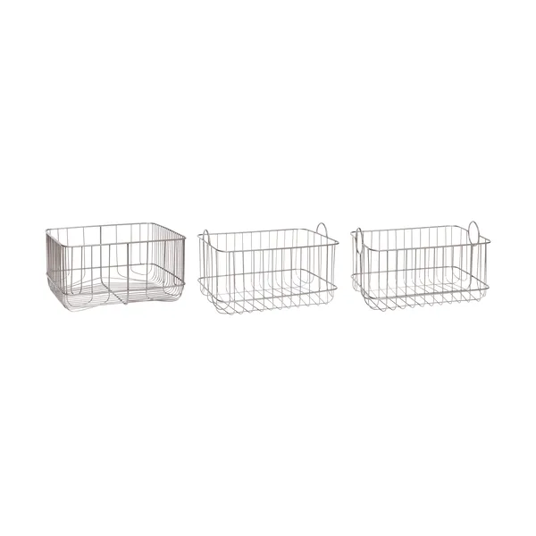 Trådkorgar 3-pack, Borstat järn