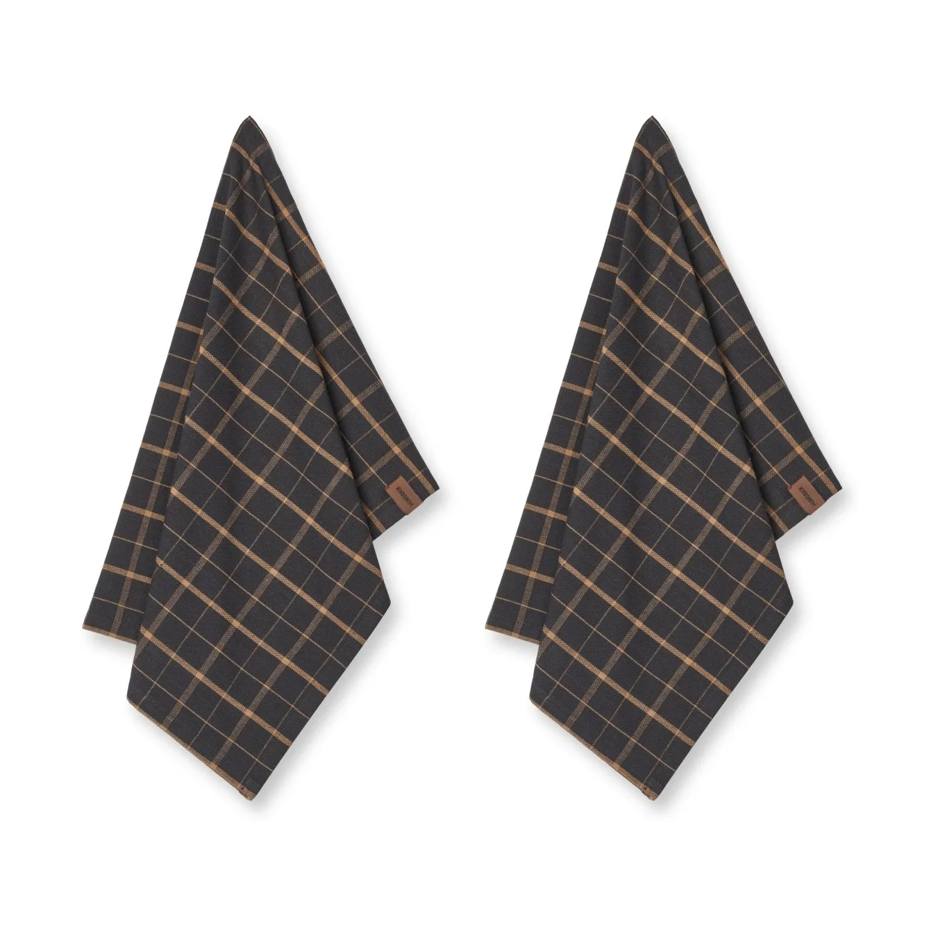Humdakin Humdakin Recycled viskestykke 45x70 cm 2-pak Brown plaid billede