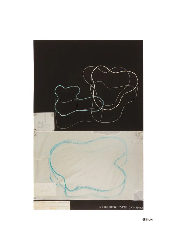 Aalto art Sketch black poster, 50x70 cm
