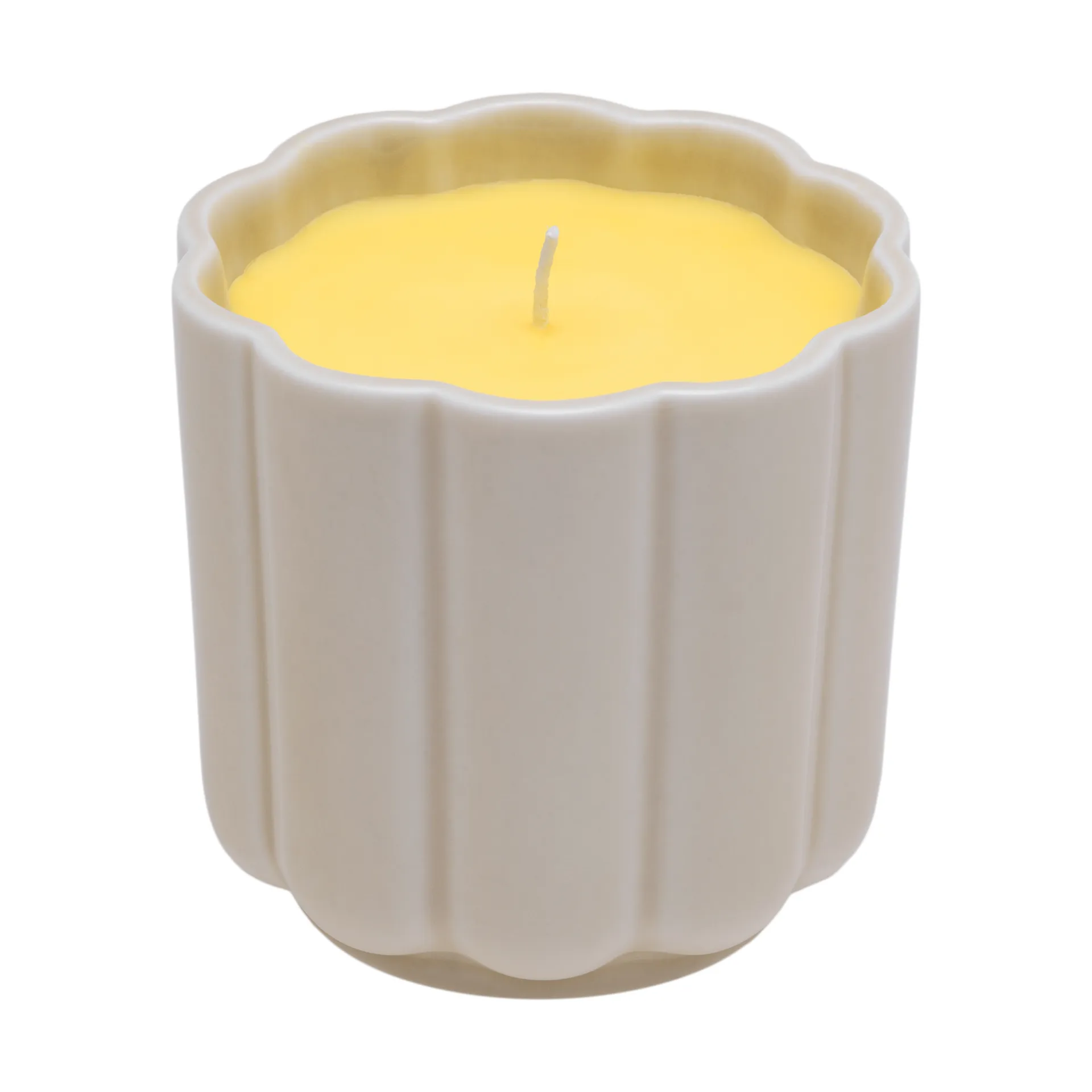 Iittala Bougie Play dans céramique ronde Beige-jaune