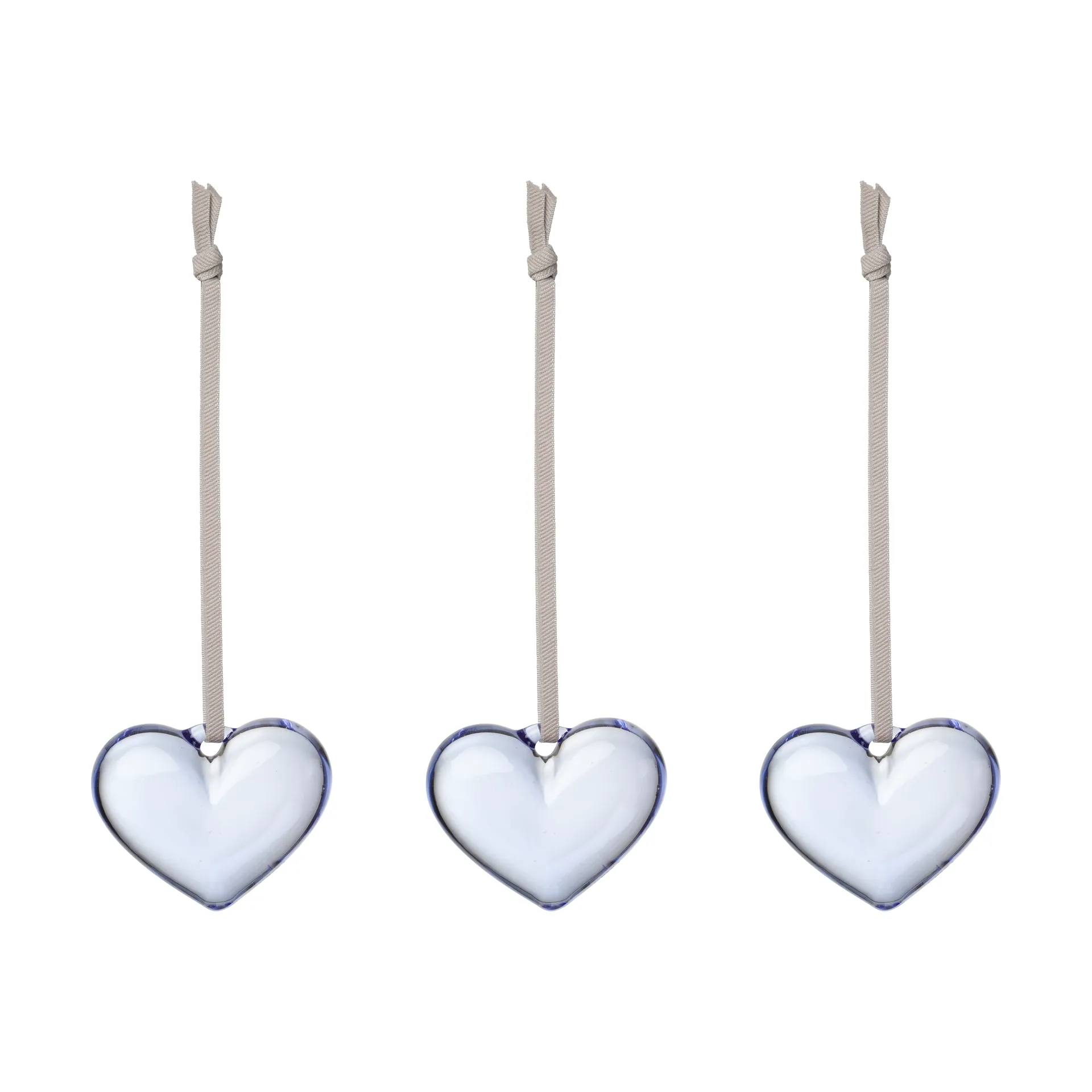 Iittala Cœur en verre Iittala Bleu clair, 5 cm, lot de 3