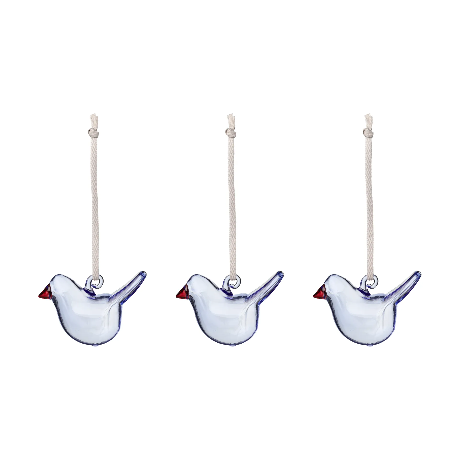 Iittala Oiseau en verre Iittala Bleu clair, mini, lot de 3